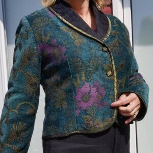 Mary Lynn OShea Handmade Artisan Tapestry Blazer - Sz L
